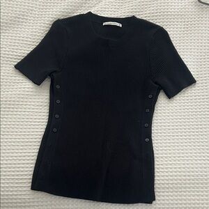 Abercrombie LuxeLoft Side-Button Sweater Size M Black